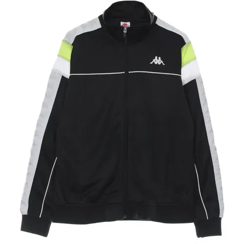 Schwarze/grüne Slim Trainingsjacke , Herren, Größe: S - Kappa - Modalova