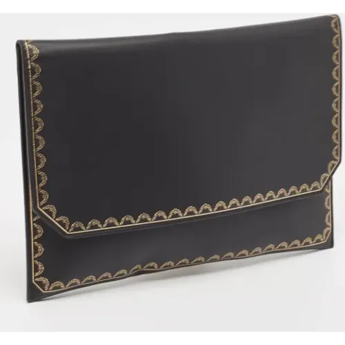 Pre-owned Clutches, female, , Size: ONE SIZE Pre-owned Leather clutches - Cartier Vintage - Modalova