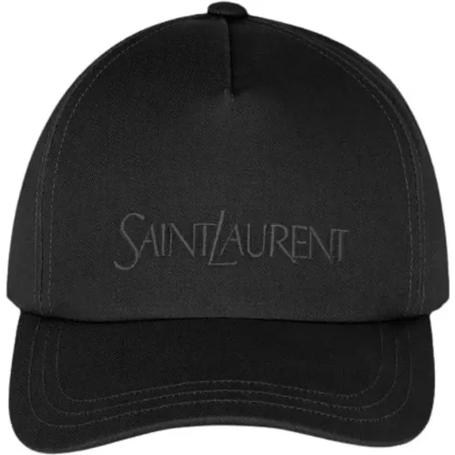 Gabardine Bestickte Logo-Kappe , Herren, Größe: 59 CM - Saint Laurent - Modalova