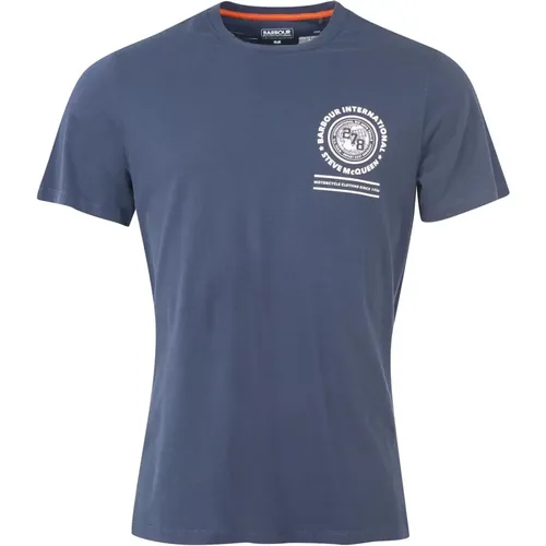 SMQ Victor T-Shirt Navy , Herren, Größe: XL - Barbour - Modalova