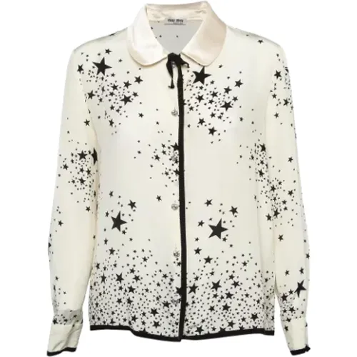 Pre-owned Shirts & Blouses, female, , Size: L Pre-owned Silk tops - Miu Miu Pre-owned - Modalova