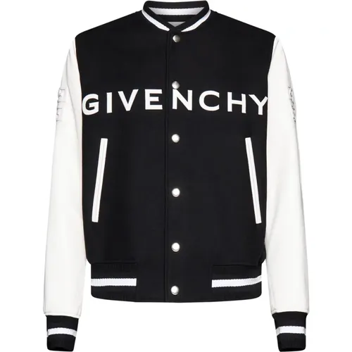 Bomber Jackets, male, , Size: M Varsity Wool & Leather Coats - Givenchy - Modalova