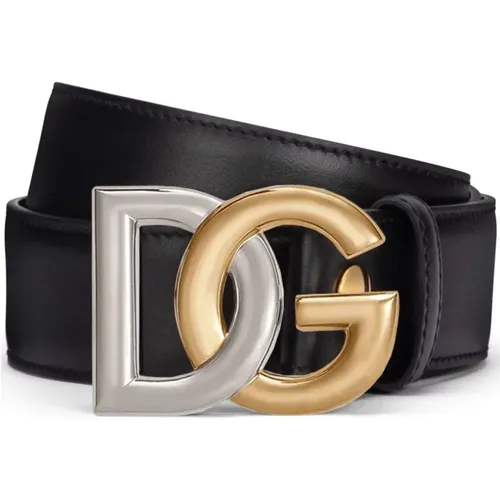 Belts, male, , Size: 100 CM Logo-buckle leather belt in - Dolce & Gabbana - Modalova