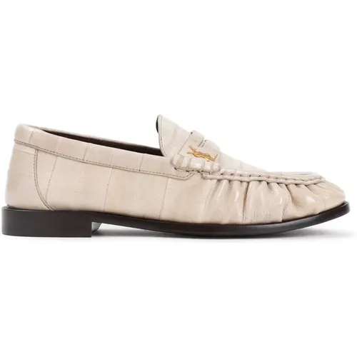 Ivory Leder Loafer Schuhe - Saint Laurent - Modalova