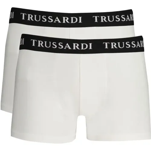 Bottoms, male, , Size: 2XL Cotton Boxer Briefs with Logo - Trussardi - Modalova