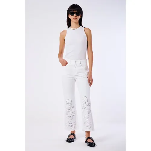 Bestickte Flare Jeans , Damen, Größe: XS - ViCOLO - Modalova