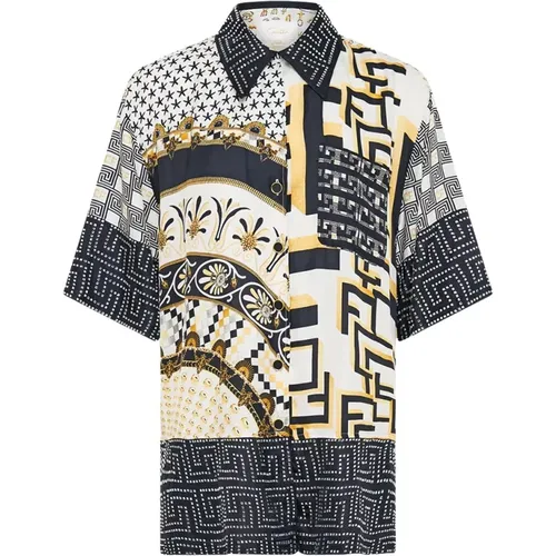 Shirts, female, , Size: M/L Silk Patterned Shirt - Camilla - Modalova