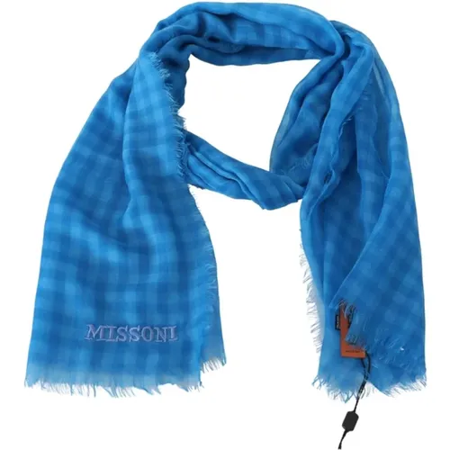 Winter Scarves, male, , Size: ONE SIZE Cashmere Checkered Pattern Scarf Unisex - Missoni - Modalova