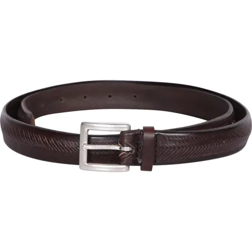 Belts, male, , Size: 110 CM Leather Belt Buckle Fastening - Orciani - Modalova