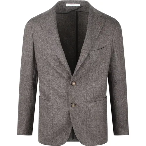 Blazers, male, , Size: M Tweed Jacket - Tagliatore - Modalova