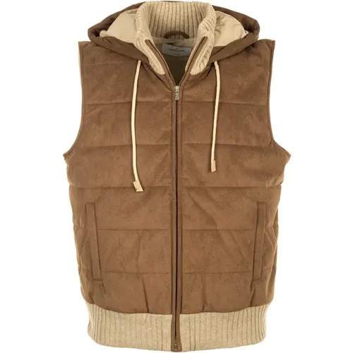 Brauner Mantel Jacke , Herren, Größe: M - Gran Sasso - Modalova