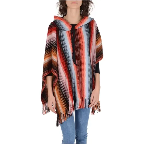 Capes, female, , Size: ONE SIZE Wool Blend Poncho - Missoni - Modalova