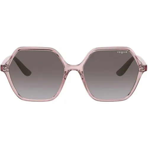 Rosa/Grau Getönte Sonnenbrille,Schwarze Sonnenbrille - Vogue - Modalova