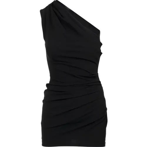 Schwarzes Asymmetrisches Kurzes Kleid , Damen, Größe: XS - Aniye By - Modalova