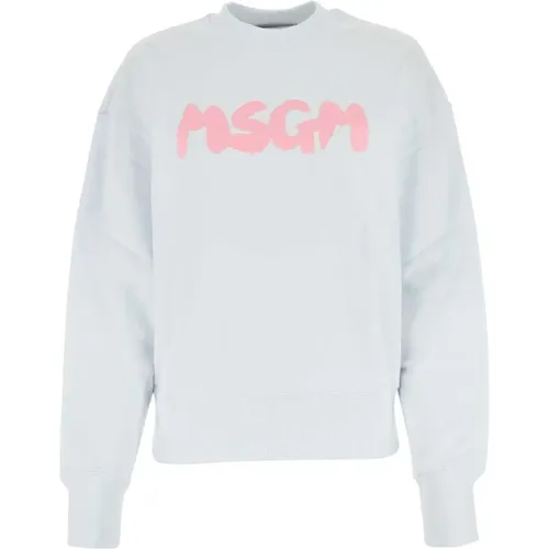 Weiße Baumwoll-Sweatshirt - Klassischer Stil - MSGM - Modalova