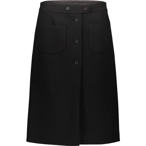 Double Pocket Crepe Skirt , female, Sizes: M, S - Courrèges - Modalova