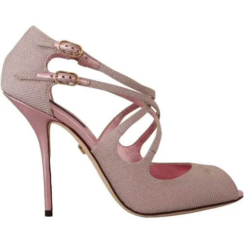 Rosa Glitzernde High Heel Sandalen - Dolce & Gabbana - Modalova