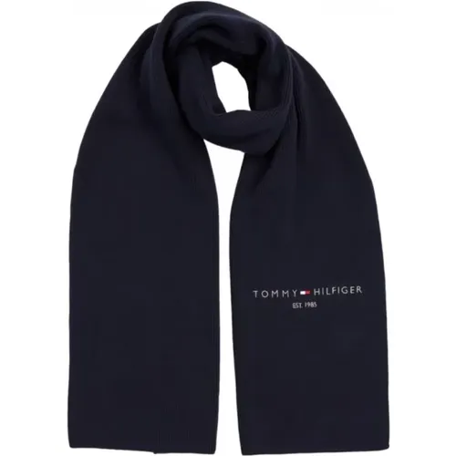 Organic cotton scarf with logo Sku: Am0Am10372 - DW6 , male, Sizes: ONE SIZE - Tommy Hilfiger - Modalova