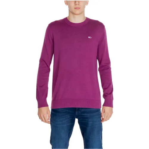 Lila Strickware für Herbst/Winter , Herren, Größe: XL - Tommy Jeans - Modalova