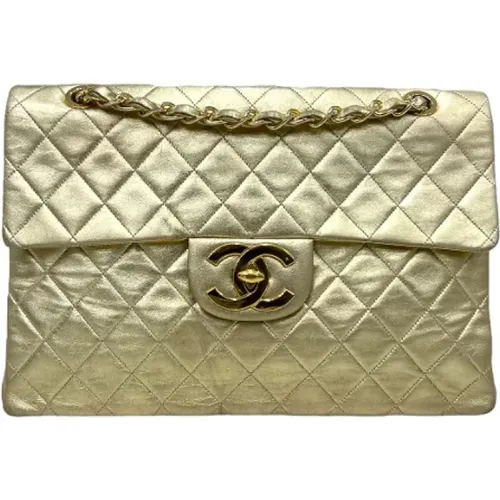 Pre-owned Shoulder Bags, female, , Size: ONE SIZE Pre-owned Gold Leather Chanel Shoulder Bag - Chanel Vintage - Modalova