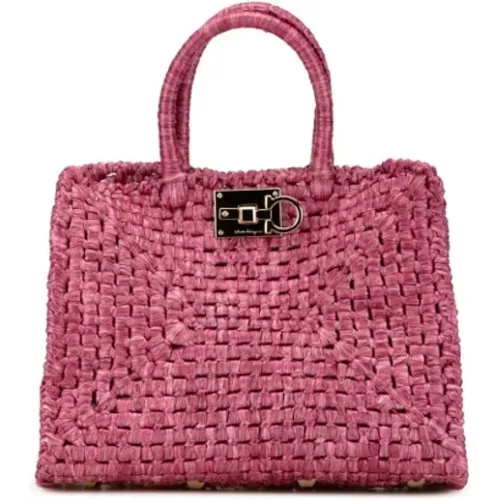 Pre-owned Raffia handbags , female, Sizes: ONE SIZE - Salvatore Ferragamo Pre-owned - Modalova