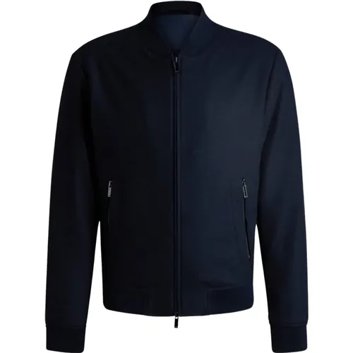 Blaue Slim Fit Jacke aus Wollmischung , Herren, Größe: M - Hugo Boss - Modalova