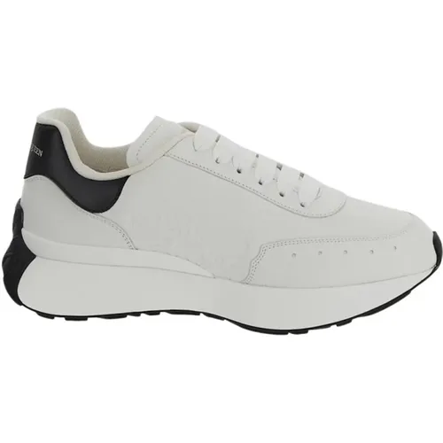 Leather Lace-up Sneakers with Embossed Seal Logo , female, Sizes: 2 UK, 7 UK - alexander mcqueen - Modalova