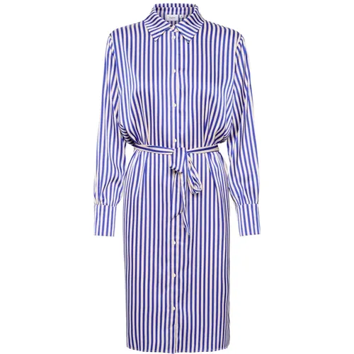 Shirt Dresses, female, , Size: L Striped Shirt Dress with Belt - Saint Tropez - Modalova