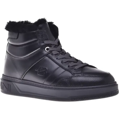 Trainers in leather and tumbled leather , male, Sizes: 12 UK, 5 UK, 11 UK, 10 UK, 9 1/2 UK, 9 UK, 8 UK, 8 1/2 UK, 7 UK - Baldinini - Modalova