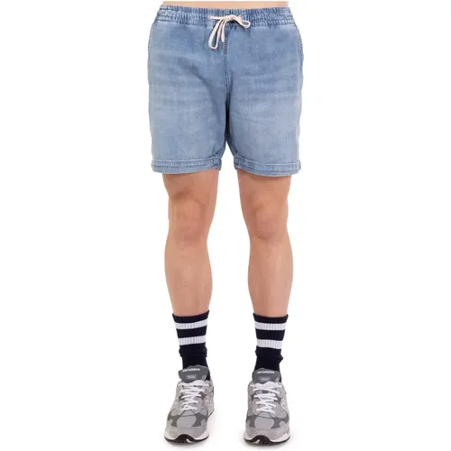 Shorts, Elastische Taille Denim Shorts mit Pony-Logo , Herren, Größe: L - Polo Ralph Lauren - Modalova
