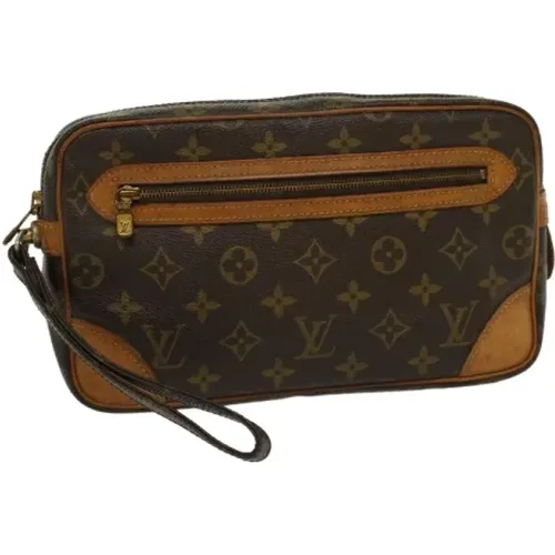 Pre-owned Brunt Canvas Louis Vuitton Marly Dragonne Clutch Bag , female, Sizes: ONE SIZE - Louis Vuitton Vintage - Modalova