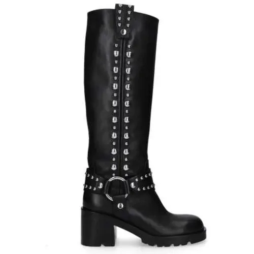 High Boots, female, , Size: 8 US Leather Studded Boot - Strategia - Modalova