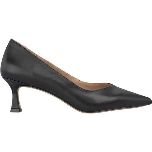 Pointed Toe Mid-Heeled Leather Shoe , female, Sizes: 4 UK - Alma en Pena - Modalova