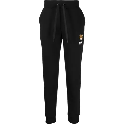 Sweatpants, male, , Size: L Logo Patch Teddy Bear Trousers - Moschino - Modalova