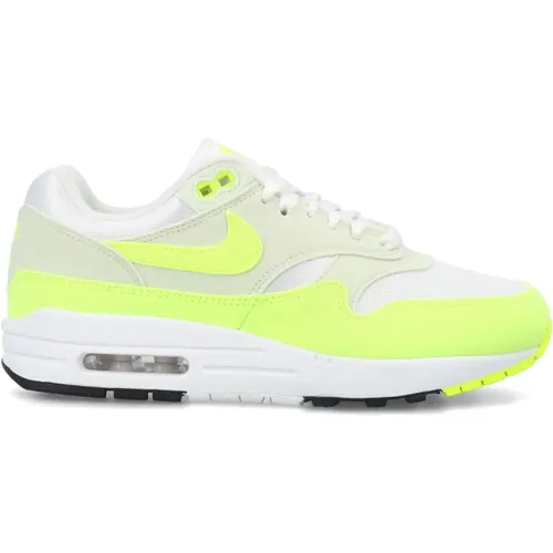 White/volt Air Max 1 '87 Sneaker , female, Sizes: 2 1/2 UK, 3 UK, 5 1/2 UK, 4 UK - Nike - Modalova