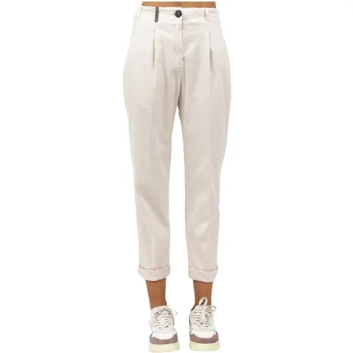 Cotton Galardina Pants , female, Sizes: XL, L - PESERICO - Modalova