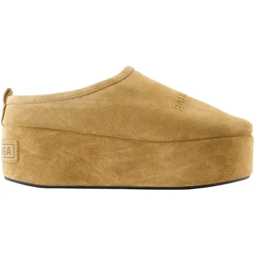 Slippers, female, , Size: 10 US Leather Mules - Slip-On Style - Balenciaga - Modalova