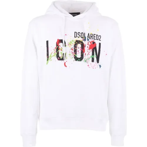 Hoodies, male, , Size: 2XL Cotton Hooded Sweatshirt - Dsquared2 - Modalova