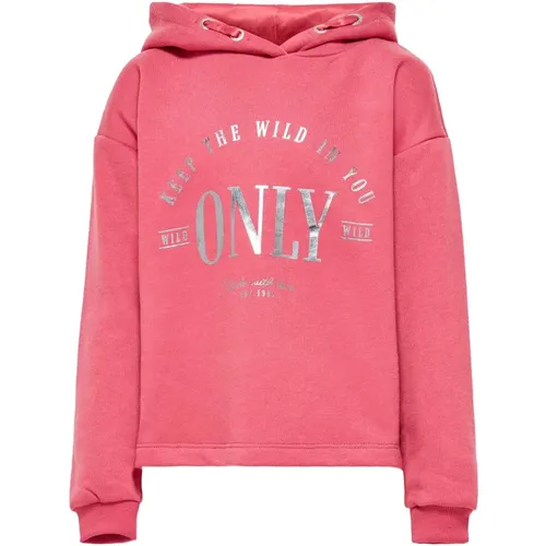 Roter Hoodie mit Druck Only - Only - Modalova