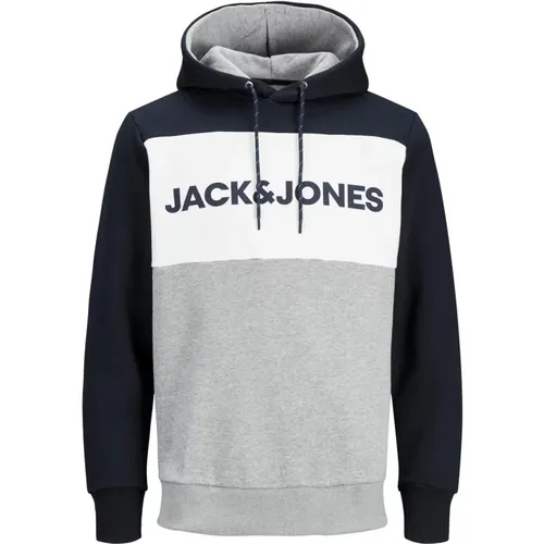 Logo Blocking Kapuzen-Sweatshirt , Herren, Größe: M - jack & jones - Modalova