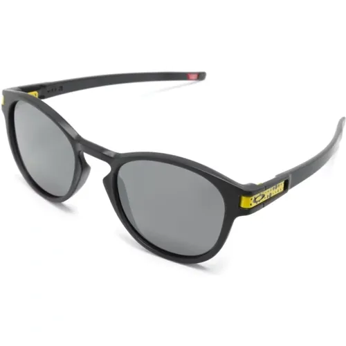 Schwarze Ovale Sonnenbrille Graue Gläser , unisex, Größe: ONE Size - Oakley - Modalova