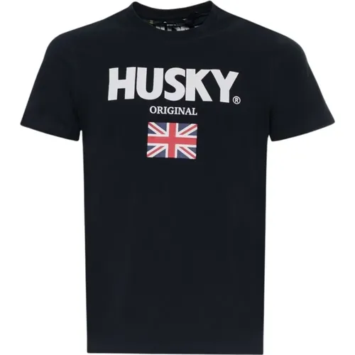 Kurzarm-Baumwoll-T-Shirt-Kollektion , Herren, Größe: 3XL - Husky Original - Modalova