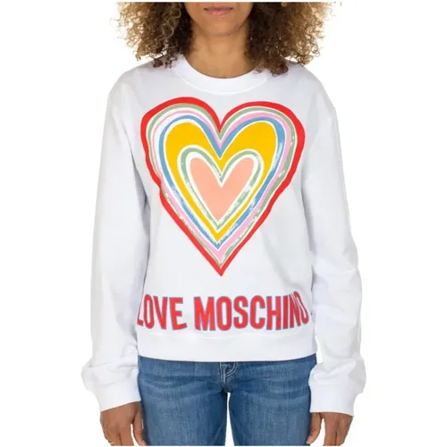 Colorful Heart Design Sweatshirt , female, Sizes: XS, M, 2XS, L, S - Love Moschino - Modalova