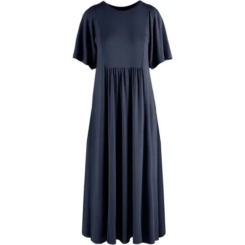 Soft Long Dress with Drapes and Gathers , female, Sizes: L, M, S, XS - BomBoogie - Modalova