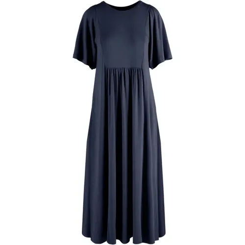 Soft Long Dress with Drapes and Gathers , female, Sizes: XL, L, M, S, XS - BomBoogie - Modalova