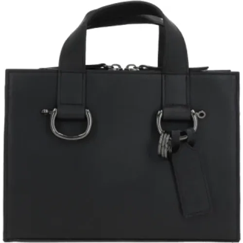 Leather Tote Bag with Zipper , female, Sizes: ONE SIZE - Yohji Yamamoto - Modalova