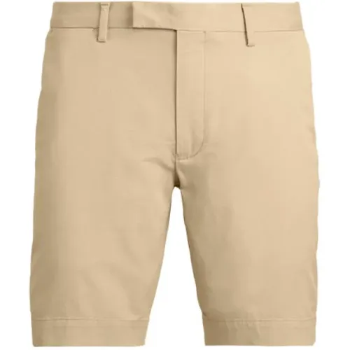 Khaki Flat Casual Shorts , male, Sizes: W33 - Polo Ralph Lauren - Modalova
