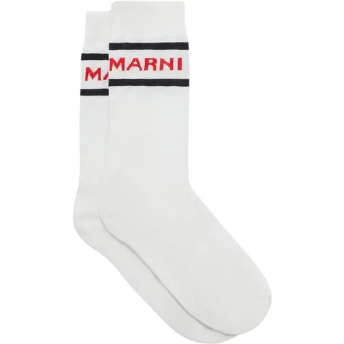 Socks, male, , Size: M Cotton socks with logo - Marni - Modalova