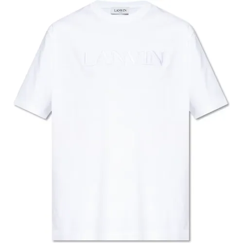 T-Shirts, male, , Size: M T-shirt with logo - Lanvin - Modalova