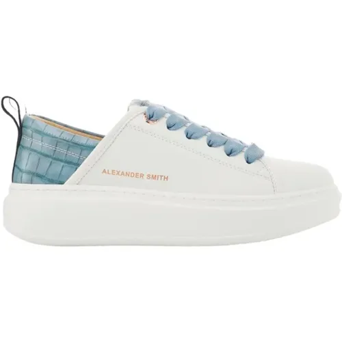 White Azure Eco-Wembley Woman Sneakers , female, Sizes: 2 UK, 3 UK, 7 UK, 4 UK, 5 UK - Alexander Smith - Modalova